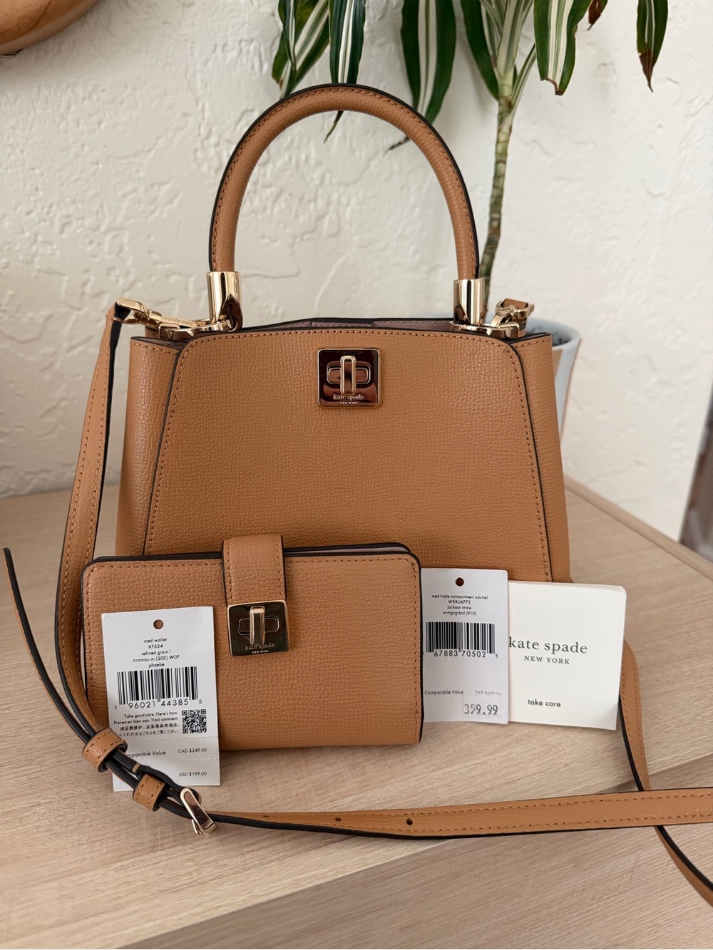 Kate Spade Jackson Medium Satchel & Matching Medium Flap Wallet